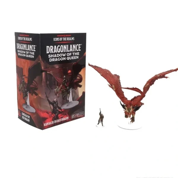 Best D&D Icons of the Realms: Dragonlance - Kansaldi on Red Dragon (Set 25) WZK 96225 - Miniature Marvels: Airplane Models & Painted Dice Miniature