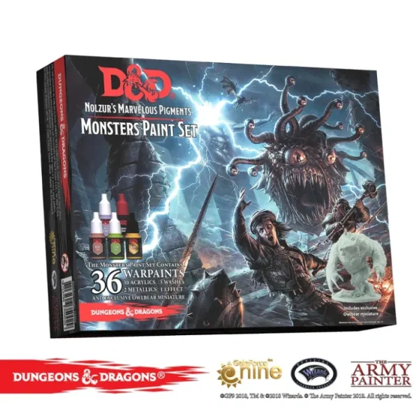 New D&D Nolzur's Marvelous Pigments: Monster Paint Set TAP 75002 - Miniature Marvels: Airplane Models & Painted Dice Paint