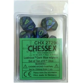 Store Dark Blue / Green: Lustrous d10 Dice Set (10's) CHX 27296 - Miniature Marvels: Airplane Models & Painted Dice Dice