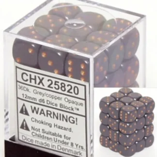 Flash Sale Dark Grey with Copper: Opaque 36d6 12mm Dice Block CHX 25820 - Miniature Marvels: Airplane Models & Painted Dice Dice