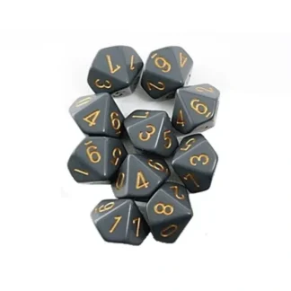 Fashion Dark Grey with Copper: Opaque d10 Dice Set (10's) CHX 25220 - Miniature Marvels: Airplane Models & Painted Dice Dice