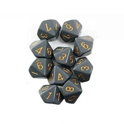Fashion Dark Grey with Copper: Opaque d10 Dice Set (10's) CHX 25220 - Miniature Marvels: Airplane Models & Painted Dice Dice
