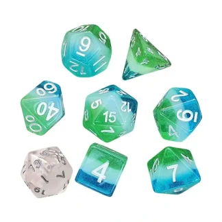 Sale Dice Set: Blue Hawaiian SDZ 0005-08 - Miniature Marvels: Airplane Models & Painted Dice Dice