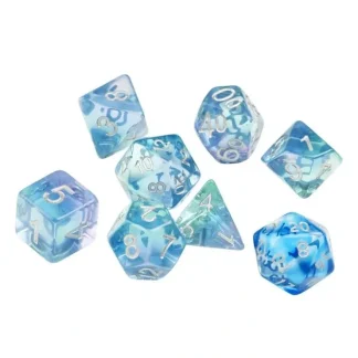 Clearance Dice Set: Emerald Waters SDZ 0004-02 - Miniature Marvels: Airplane Models & Painted Dice Dice