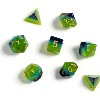 Clearance Dice Set: Green + Blue SDZ 0002-05 - Miniature Marvels: Airplane Models & Painted Dice Dice