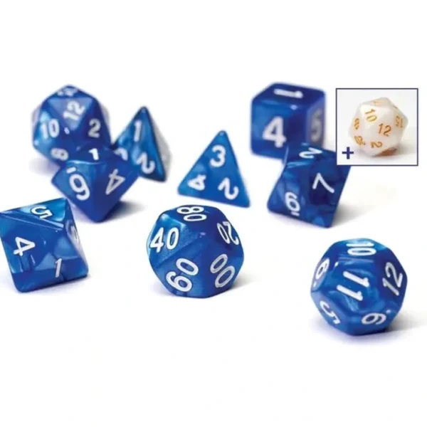 Store Dice Set: Pearl Blue Acrylic SDZ 0001-03 - Miniature Marvels: Airplane Models & Painted Dice Dice