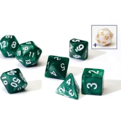 Fashion Dice Set: Pearl Green Acrylic SDZ 0001-02 - Miniature Marvels: Airplane Models & Painted Dice Dice