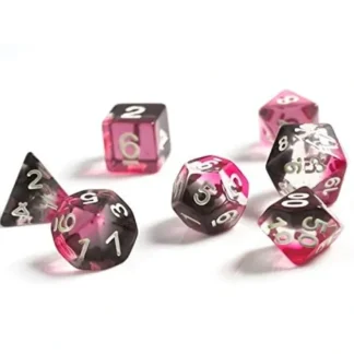 Fashion Dice Set: Pink, Clear, Black Resin SDZ 0002-01 - Miniature Marvels: Airplane Models & Painted Dice Dice