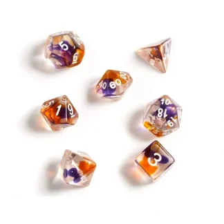 Discount Dice Set: Purple, Orange Clear SDZ 0002-02 - Miniature Marvels: Airplane Models & Painted Dice Dice