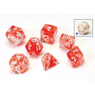 Hot Dice Set: Red Cloud Transparent Resin SDZ 0001-09 - Miniature Marvels: Airplane Models & Painted Dice Dice
