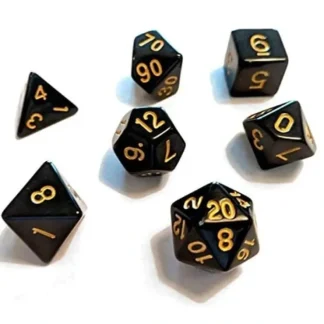 Cheap Dice Set: Solid Black + Gold Ink SDZ 0002-03 - Miniature Marvels: Airplane Models & Painted Dice Dice