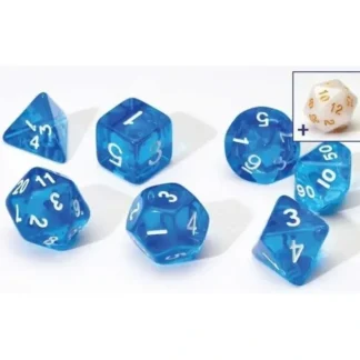Hot Dice Set: Translucent Blue Resin SDZ 0001-07 - Miniature Marvels: Airplane Models & Painted Dice Dice