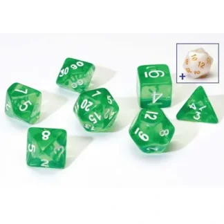 Outlet Dice Set: Translucent Green Resin SDZ 0001-06 - Miniature Marvels: Airplane Models & Painted Dice Dice