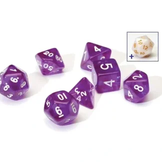 Online Dice Set: Translucent Purple Resin SDZ 0001-05 - Miniature Marvels: Airplane Models & Painted Dice Dice