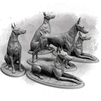 Store Doberman, 32mm - Miniature Marvels: Airplane Models & Painted Dice Miniature