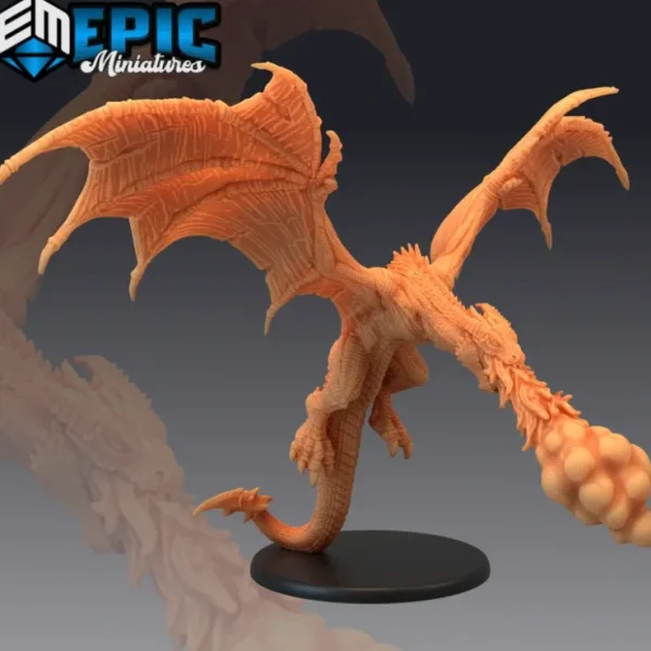 Store Draconic Wyvern Fire Breath - Miniature Marvels: Airplane Models & Painted Dice Miniature