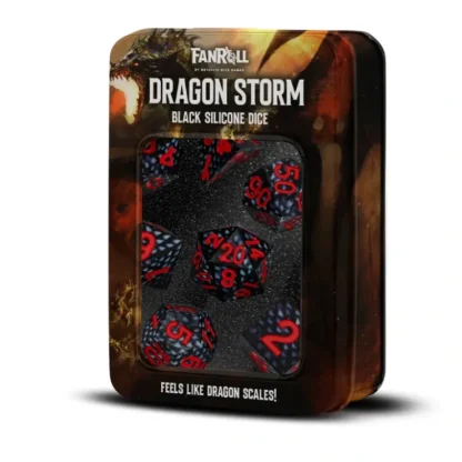 Store Dragon Storm Silicone Dice Set: Black Dragon Scales (7) - Miniature Marvels: Airplane Models & Painted Dice Dice