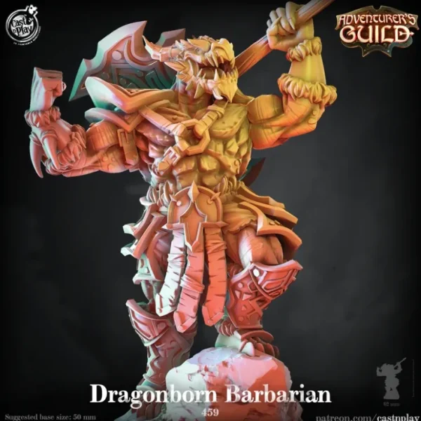 Shop Dragonborn Barbarian - Miniature Marvels: Airplane Models & Painted Dice Miniature