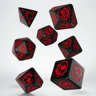 Fashion Dragons Black & Red Dice Set (7)QWS SDRA06 - Miniature Marvels: Airplane Models & Painted Dice Dice