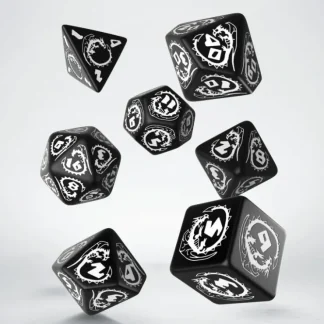 Cheap Dragons Black & White Dice Set (7) QWS SDRA05 - Miniature Marvels: Airplane Models & Painted Dice Dice