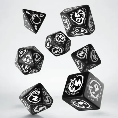 Cheap Dragons Black & White Dice Set (7) QWS SDRA05 - Miniature Marvels: Airplane Models & Painted Dice Dice