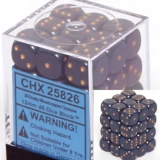 Outlet Dusty Blue with Gold: Opaque 36d6 12mm Dice Block CHX 25826 - Miniature Marvels: Airplane Models & Painted Dice Dice