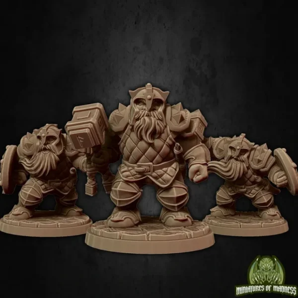 Shop Dwarf Soldier Set 1 With Helmets - Miniature Marvels: Airplane Models & Painted Dice Miniature