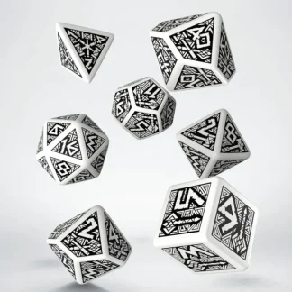 Best Sale Dwarven White & Black Dice Set (7) QWS SDWA02 - Miniature Marvels: Airplane Models & Painted Dice Dice