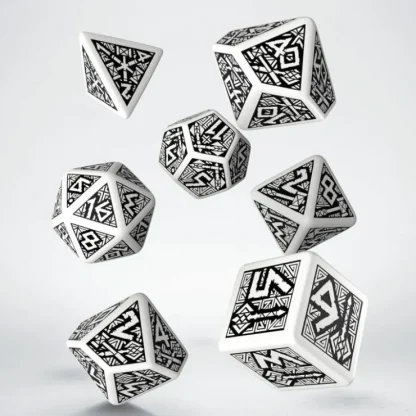 Best Sale Dwarven White & Black Dice Set (7) QWS SDWA02 - Miniature Marvels: Airplane Models & Painted Dice Dice