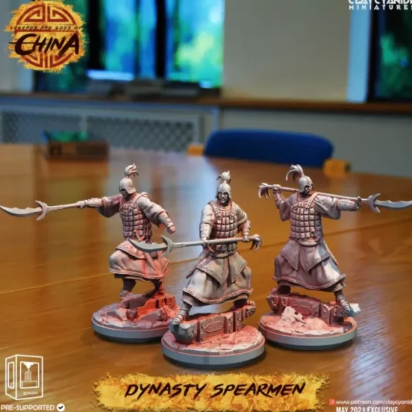 Clearance Dynasty Spearmen Bundle - Miniature Marvels: Airplane Models & Painted Dice Miniature