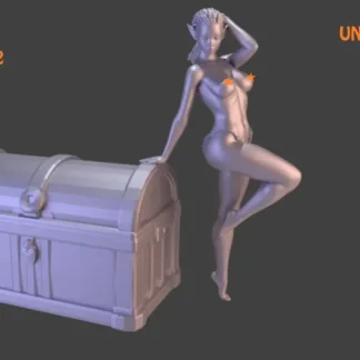 Fashion Elf Pinup, Casual Hair - Miniature Marvels: Airplane Models & Painted Dice Miniature