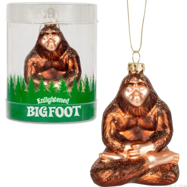 Store Enlightened Bigfoot Ornament - Holiday Christmas Hand-Blown Glass Archie McPhee - Miniature Marvels: Airplane Models & Painted Dice Egpull