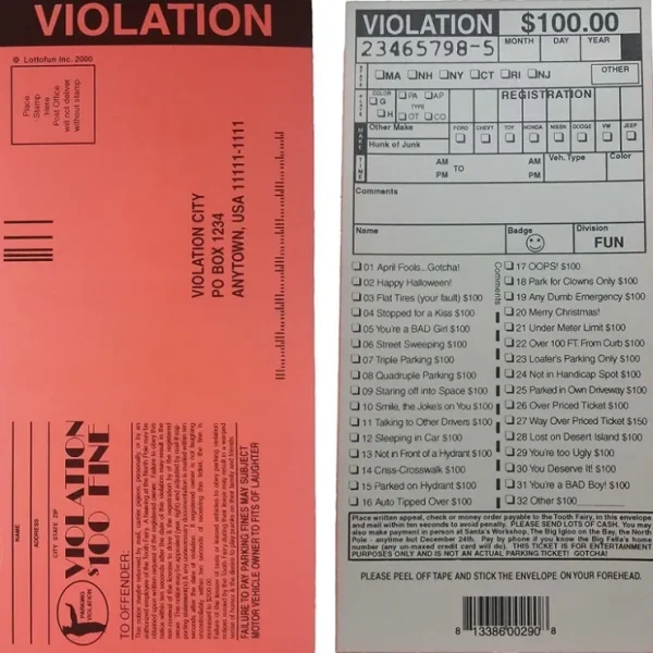 Fashion 100 Fake Cop Police Officer Parking Tickets - Funny Gag Prank Novelty Joke Set - Miniature Marvels: Airplane Models & Painted Dice Egpull