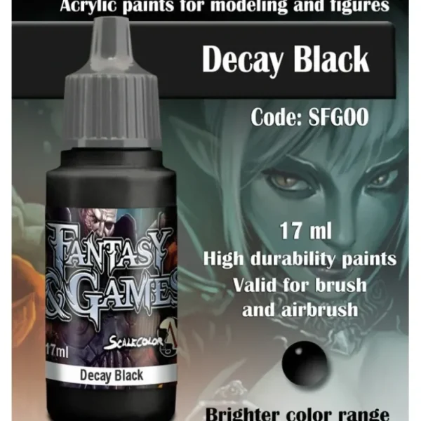 Hot Fantasy & Games: Decay Black S75 SFG-00 - Miniature Marvels: Airplane Models & Painted Dice Paint