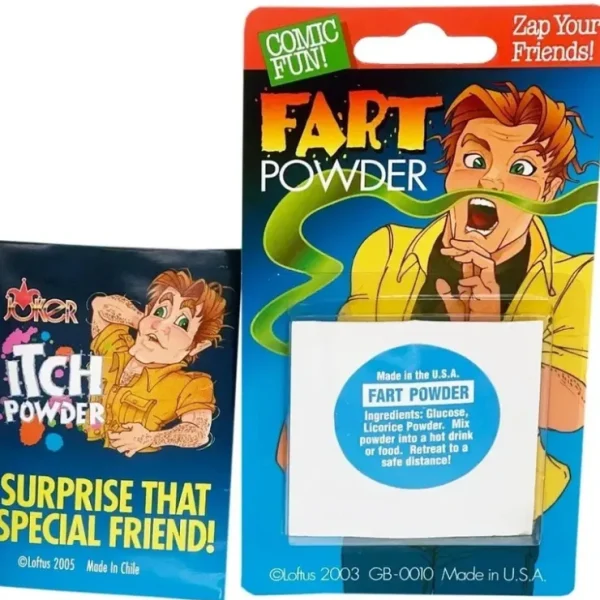 Sale 1 FART POWDER + 1 ITCH ITCHING POWDER ~ combo set ~ Gag Prank Joke - Miniature Marvels: Airplane Models & Painted Dice Egpull