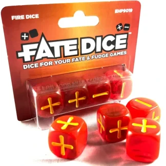 Hot Fate Core RPG: Fate Dice - Fire (4) EHP 9019 - Miniature Marvels: Airplane Models & Painted Dice Dice