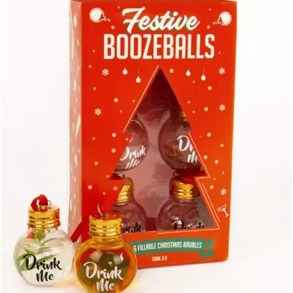 Discount Festive Boozeballs - 6PK Christmas Ornament Shot Glass Party Decorations - Miniature Marvels: Airplane Models & Painted Dice Egpull