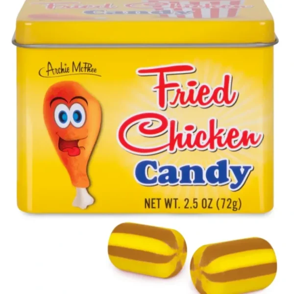 Best Fried Chicken Flavored Candy - Cool Retro Tin Gift Box - Archie McPhee - Miniature Marvels: Airplane Models & Painted Dice Egpull