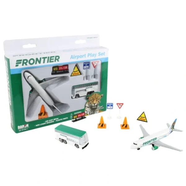 Frontier Spot the Jaguar Airport Playset - Miniature Marvels: Airplane Models & Painted Dice* Airplane Model