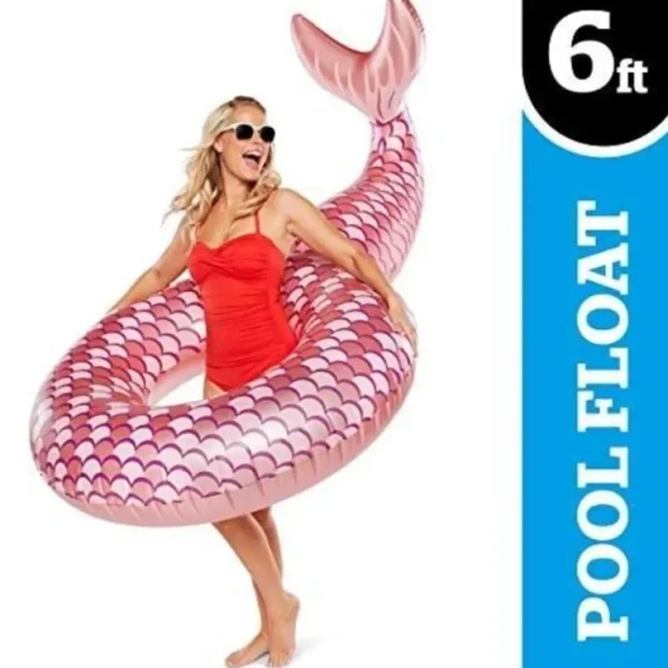 Online 6 FT MERMAID TAIL Rose Gold - Inflatable Swimming Pool Float Tube - BigMouth Inc - Miniature Marvels: Airplane Models & Painted Dice Egpull