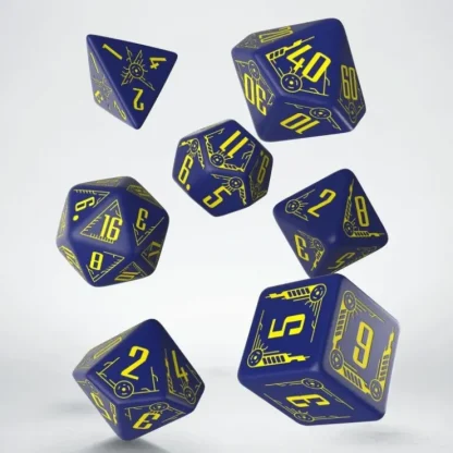 Discount Galactic Navy & Yellow Dice Set (7) QWS SGAL45 - Miniature Marvels: Airplane Models & Painted Dice Dice