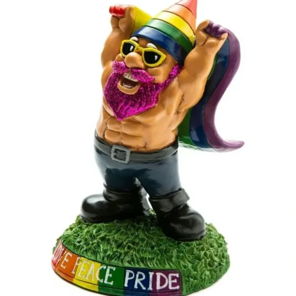 Shop GAY PRIDE LGBT RAINBOW - Garden Gnome Outdoor Yard Statue Sculpture - BigMouth - Miniature Marvels: Airplane Models & Painted Dice Egpull