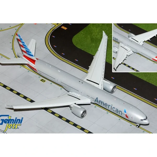 Gemini Jets G2AAL1076F 1:200 American Boeing 777-300ER (Flaps Down) - Miniature Marvels: Airplane Models & Painted Dice* Airplane Model