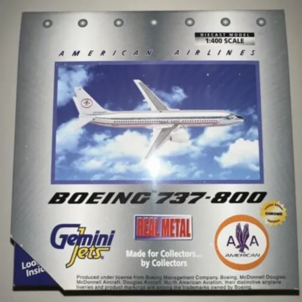 Gemini Jets GJAAL123 1:400 American Airlines Boeing 737-800 - Miniature Marvels: Airplane Models & Painted Dice* Airplane Model