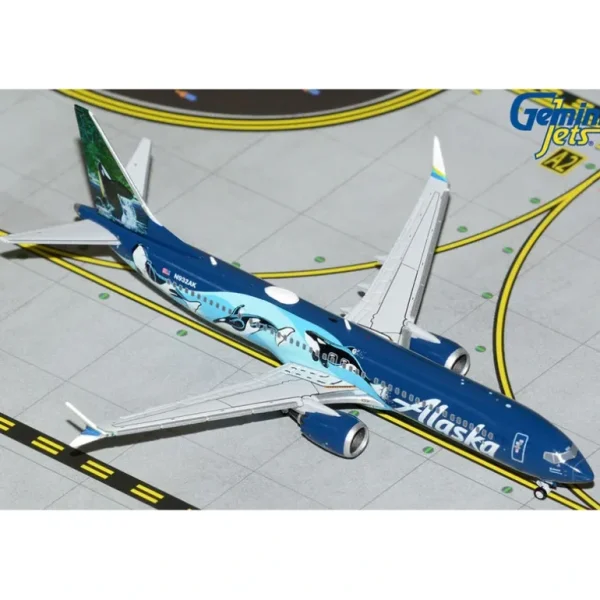 Gemini Jets GJASA2078 1:400 Alaska Airlines Boeing 737 MAX 9 - Miniature Marvels: Airplane Models & Painted Dice* Airplane Model