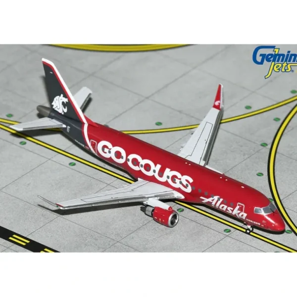 Gemini Jets GJASA2250 1:400 Alaska Airlines ERJ-175LR Horizon Air N661QX "Washington State Univ. "Go Cougs"" - Miniature Marvels: Airplane Models & Painted Dice* Airplane Model
