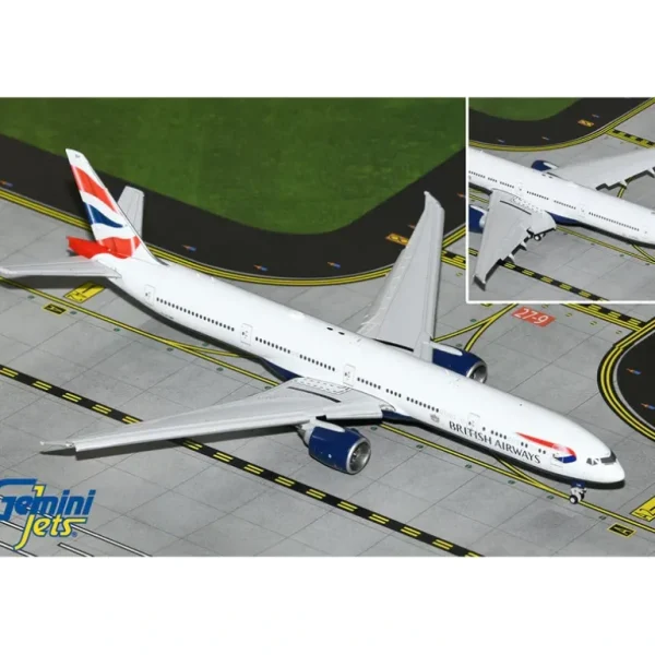 Gemini Jets GJBAW2118F 1:400 British Airways Boeing 777-300ER G-STBH (Flaps Down) - Miniature Marvels: Airplane Models & Painted Dice* Airplane Model