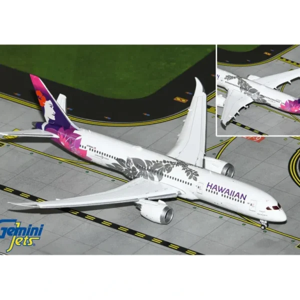 Gemini Jets GJHAL2047F 1:400 Hawaiian Airlines Boeing 787-9 N780HA (Flaps Down) - Miniature Marvels: Airplane Models & Painted Dice* Airplane Model