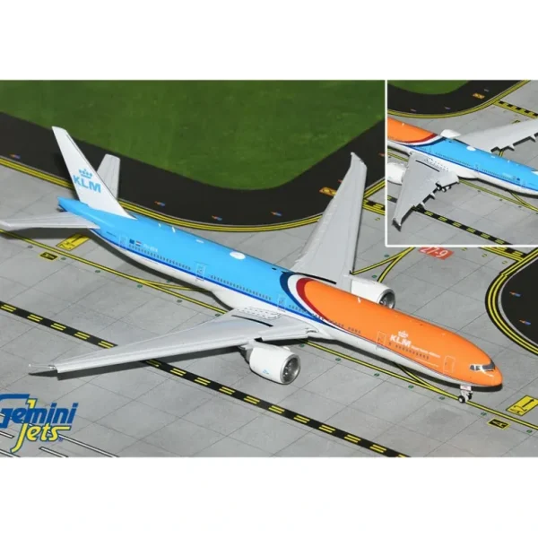 Gemini Jets GJKLM2268F 1:400 KLM Boeing 777-300ER PH-BVA Orange Pride livery (Flaps Down) - Miniature Marvels: Airplane Models & Painted Dice* Airplane Model