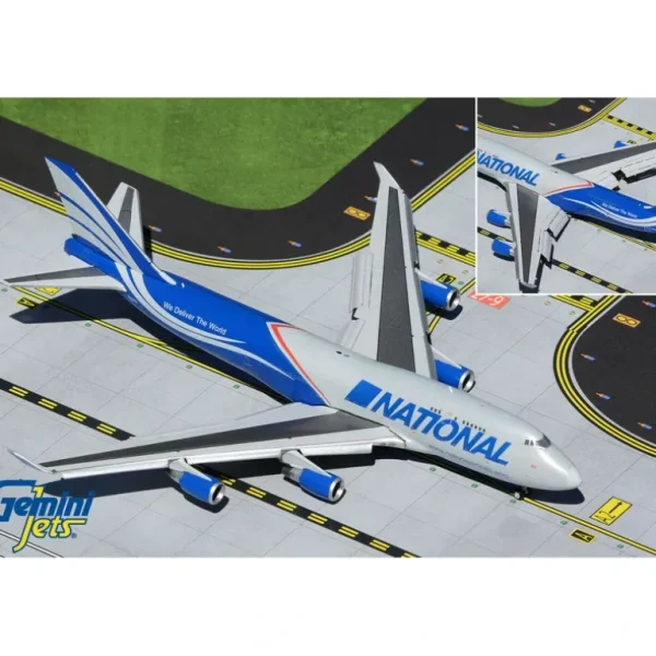 Gemini Jets GJNCR2016F 1:400 National Airlines Boeing 747-400BCF (Flaps Down) - Miniature Marvels: Airplane Models & Painted Dice* Airplane Model